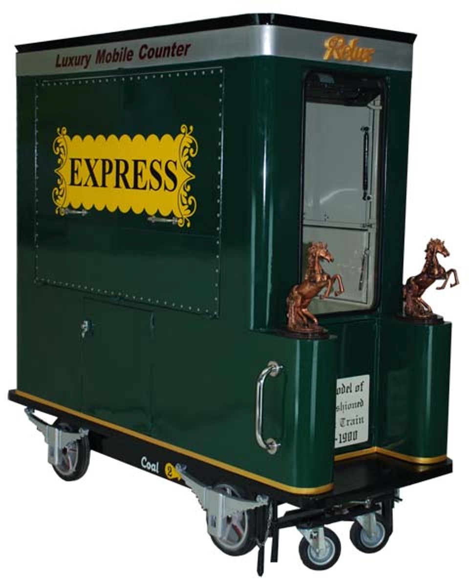 Relux รถเข็นเหล็กคีย์ออส สำหรับโชว์สินค้า/จำหน่ายสินค้า/เป็นเฟอร์นิเจอร์ รุ่น โคลคอนเทรนเนอร์ Coal Container