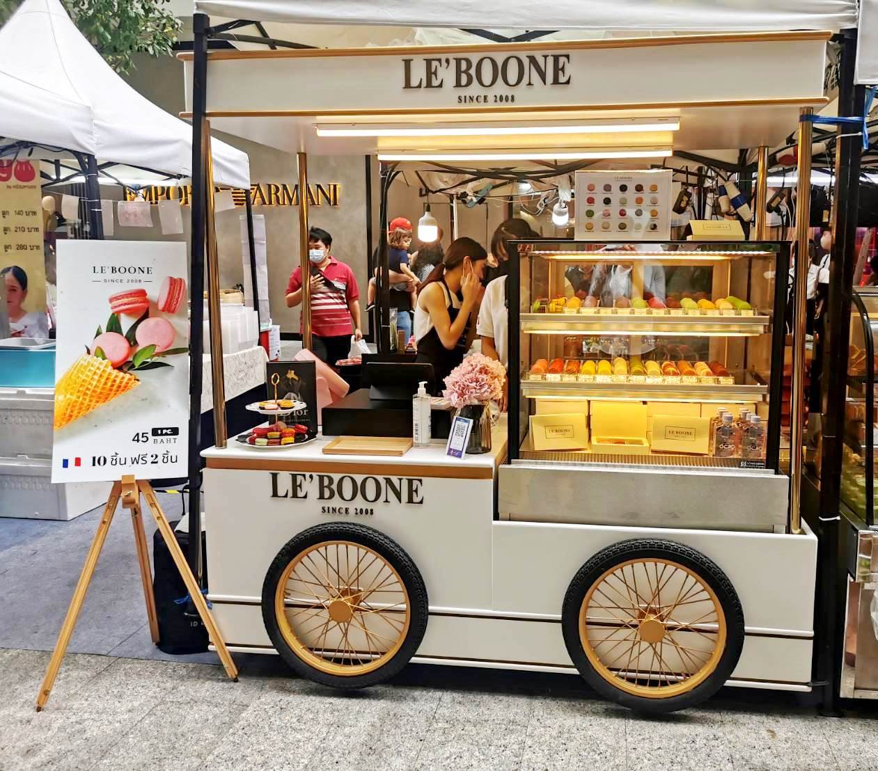 Macaron Kiosk รถเข็นไม้มาการอง กว้าง 0.90 x ยาว 2 x สูง 2.10 ม. *งานสั่งทำ*